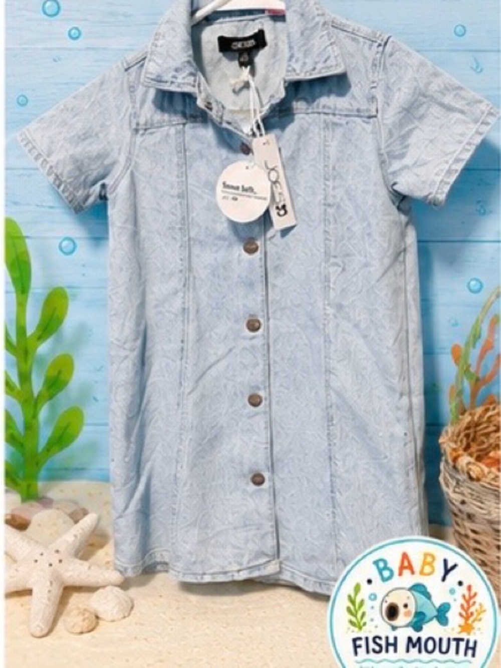 Joe’s Jeans Kids Light Wash Denim Snap-Front Dress – Size 4T – NWT